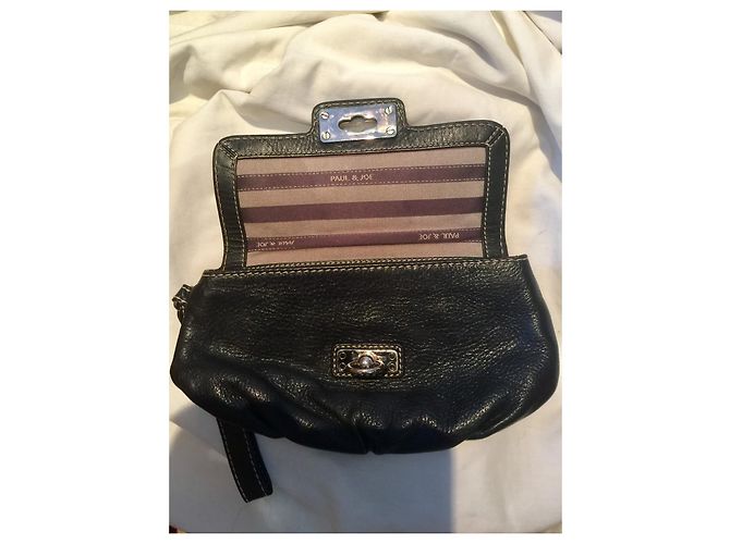 Pochette Paul & Joe in pelle martellata Nero Silver hardware - vista 4