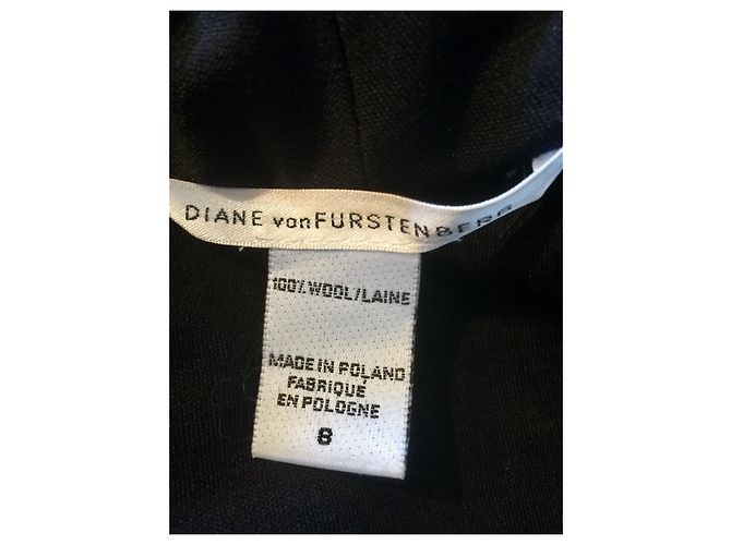 Diane Von Furstenberg DvF Bilboa Wollkleid mit Wasserfallausschnitt Schwarz - Ansicht 6