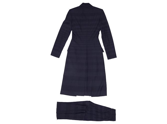 Completo Tailleur Pantalone Redingote Christian Dior Blu Notte Blu navy - vista 2