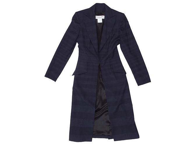 Completo Tailleur Pantalone Redingote Christian Dior Blu Notte Blu navy - vista 3