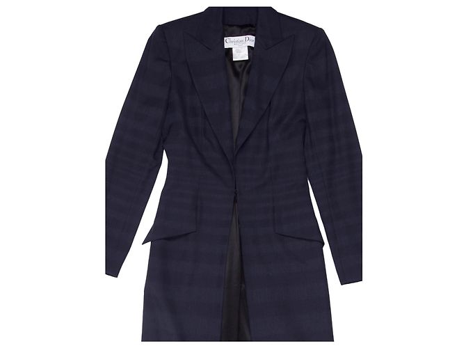 Completo Tailleur Pantalone Redingote Christian Dior Blu Notte Blu navy - vista 4