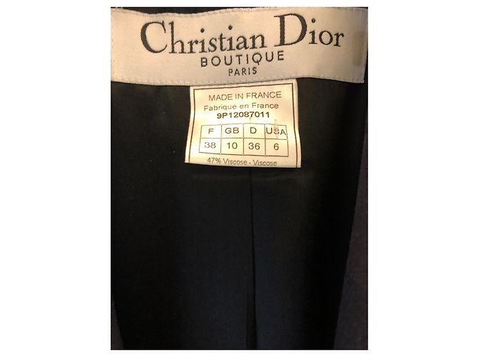 Completo Tailleur Pantalone Redingote Christian Dior Blu Notte Blu navy - vista 5