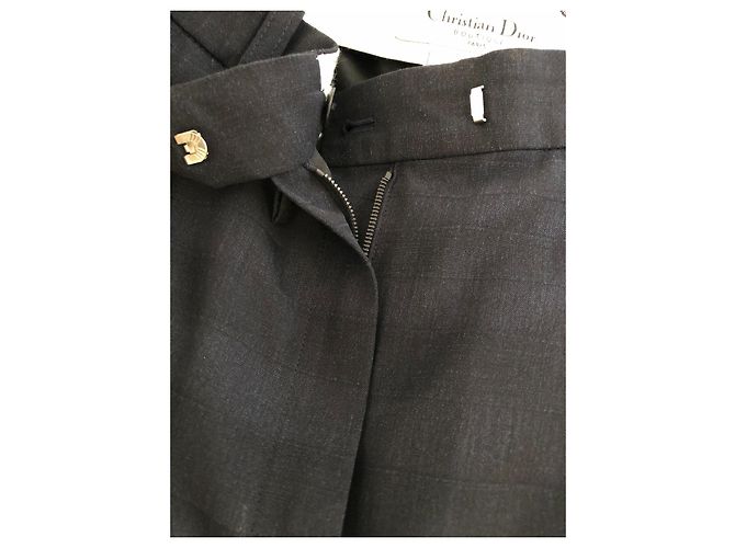 Completo Tailleur Pantalone Redingote Christian Dior Blu Notte Blu navy - vista 7