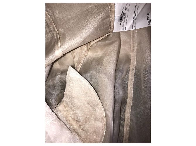 Dolce & Gabbana Levita de seda beige 42 Blanco roto - vista 5