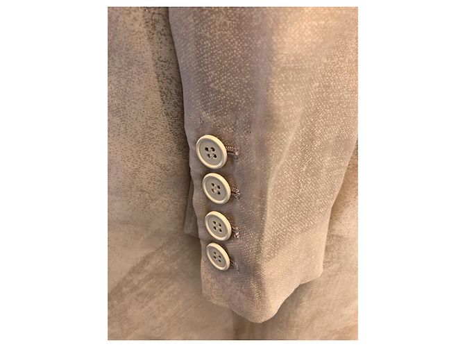 Dolce & Gabbana Levita de seda beige 42 Blanco roto - vista 6