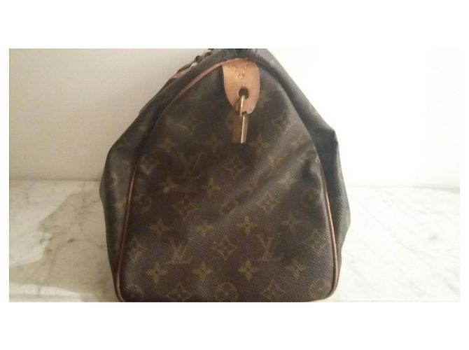 Louis Vuitton Speedy Borsa in tessuto marrone - vista 2