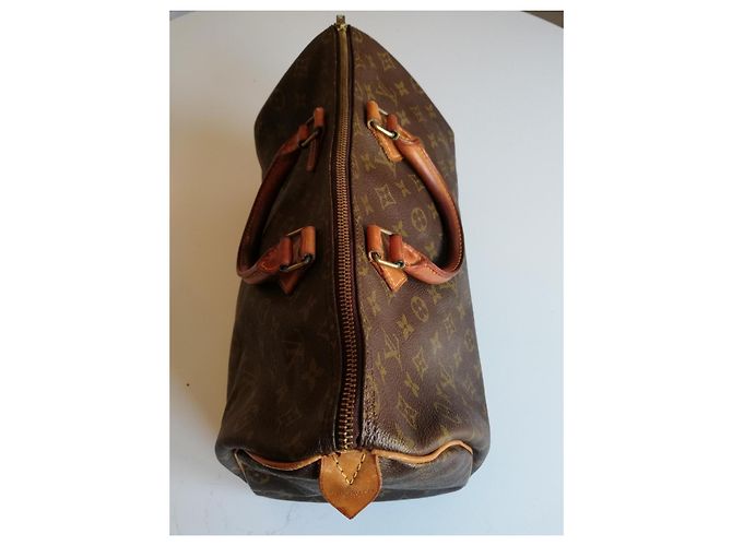 Louis Vuitton Speedy Borsa in tessuto marrone - vista 3