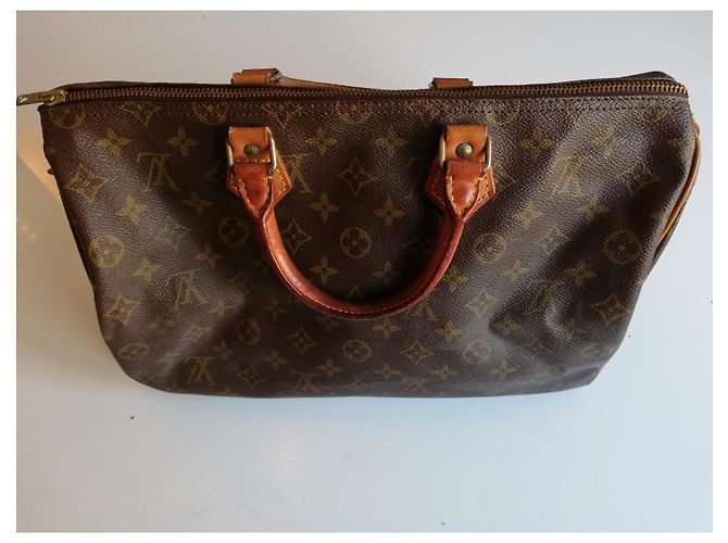 Louis Vuitton Speedy Borsa in tessuto marrone - vista 4