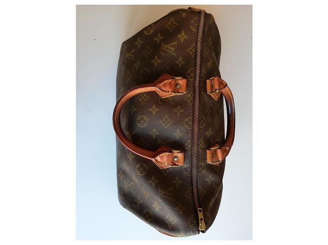 Louis Vuitton Speedy Borsa in tessuto marrone - vista 6