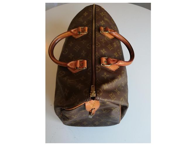 Louis Vuitton Speedy Borsa in tessuto marrone - vista 7