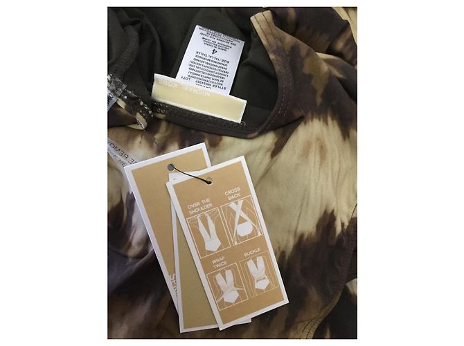 Michael Kors Belted Tie-Dye Striped Jersey Badeanzug Braun Beige - Ansicht 5