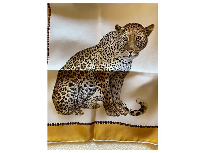 Autre Marque Pañuelo cuadrado de seda estampado guepardo 80x80 - vista 3