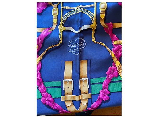 Hermès Seidentuch Large Manege Blau 90x90 - Ansicht 3