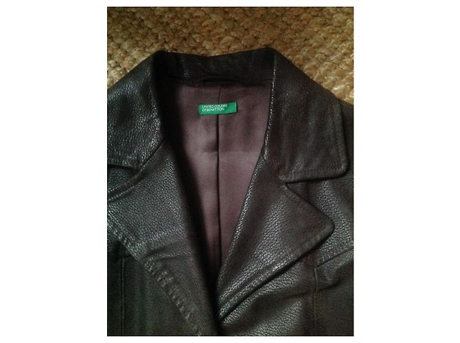 Autre Marque Chocolate Leather Long Coat - view 5