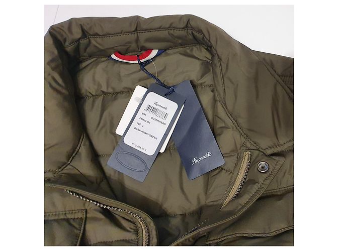 Façonnable Jacke Khakigrün Baumwolle Leinen - Ansicht 3