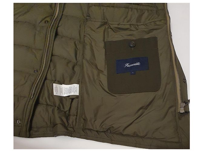 Façonnable Jacke Khakigrün Baumwolle Leinen - Ansicht 4