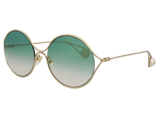 Gucci Gafas de sol de metal ovaladas - vista 2