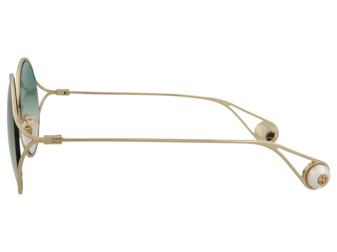 Gucci Gafas de sol de metal ovaladas - vista 3
