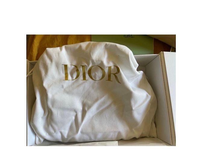 Bolsa de mão Christian Dior Grand Caro Bege de algodão - vista 5
