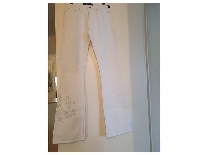 Pantalones acampanados Versace de algodón blanco - vista 2