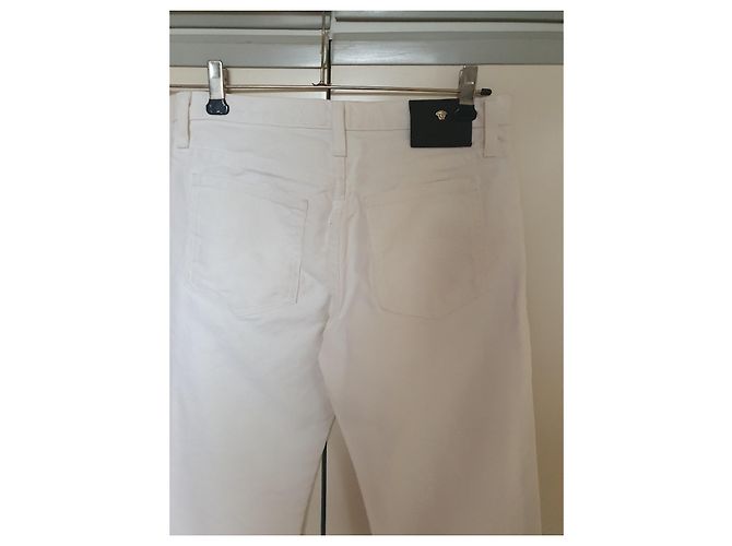 Pantalones acampanados Versace de algodón blanco - vista 6