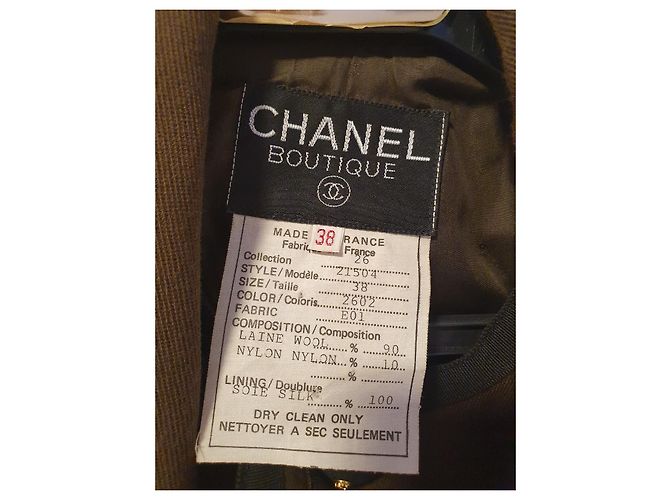 Chanel Riding Style Wool Jacket Olive Green - view 3