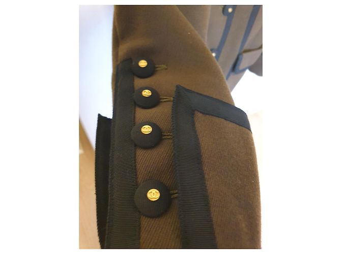 Chanel Riding Style Wool Jacket Olive Green - view 4