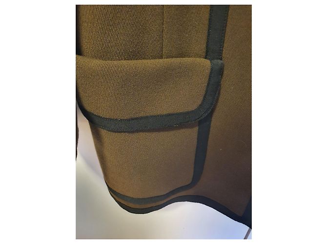 Chanel Riding Style Wool Jacket Olive Green - view 6