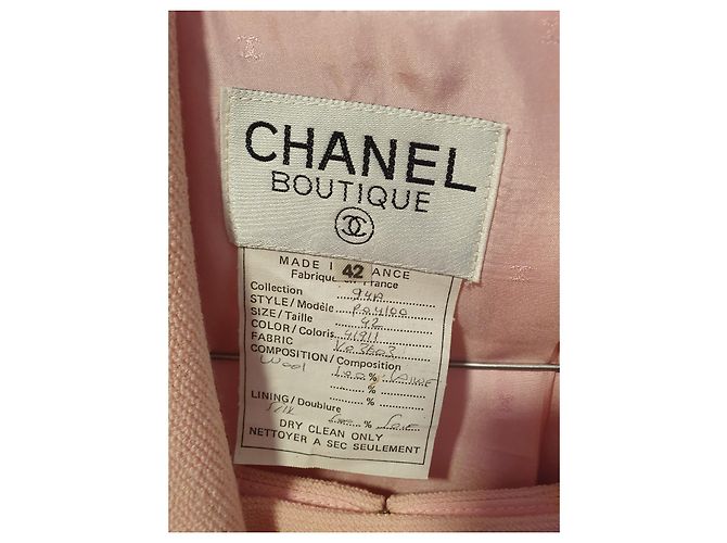 Chanel Rockanzug Rosa Wolle Größe 42 Pink - Ansicht 5
