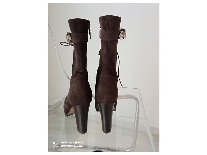 Botas Pinko Marrón de Piel de Ciervo Marrón oscuro - vista 2