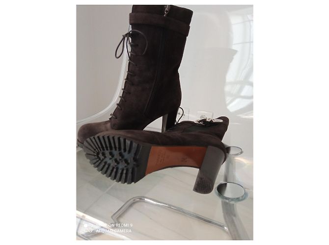Botas Pinko Marrón de Piel de Ciervo Marrón oscuro - vista 5