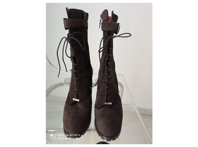 Botas Pinko Marrón de Piel de Ciervo Marrón oscuro - vista 6