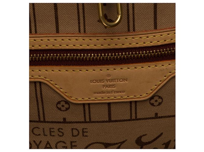 Hervorragende Louis Vuitton Neverfull GM Tote aus individuellem Monogramm Canvas "Bip Bip le Coyotte" Braun - Ansicht 4