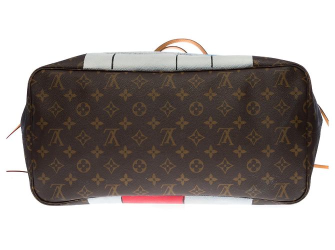 Hervorragende Louis Vuitton Neverfull GM Tote aus individuellem Monogramm Canvas "Bip Bip le Coyotte" Braun - Ansicht 8