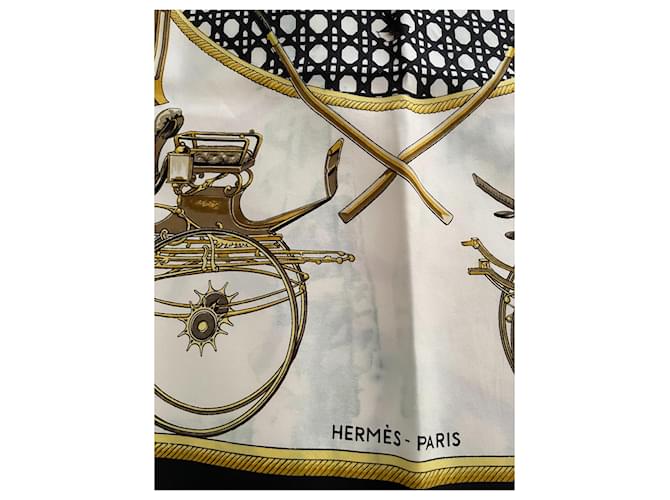Hermès Seidenschal schwarz weiß - Ansicht 2