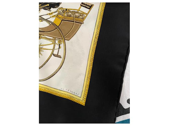 Hermès Seidenschal schwarz weiß - Ansicht 5