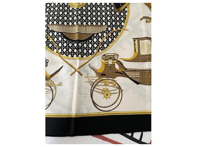 Hermès Seidenschal schwarz weiß - Ansicht 6