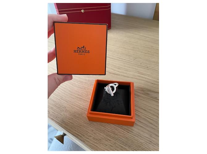 Hermès Croisette Ring aus Silber Silber Hardware - Ansicht 6