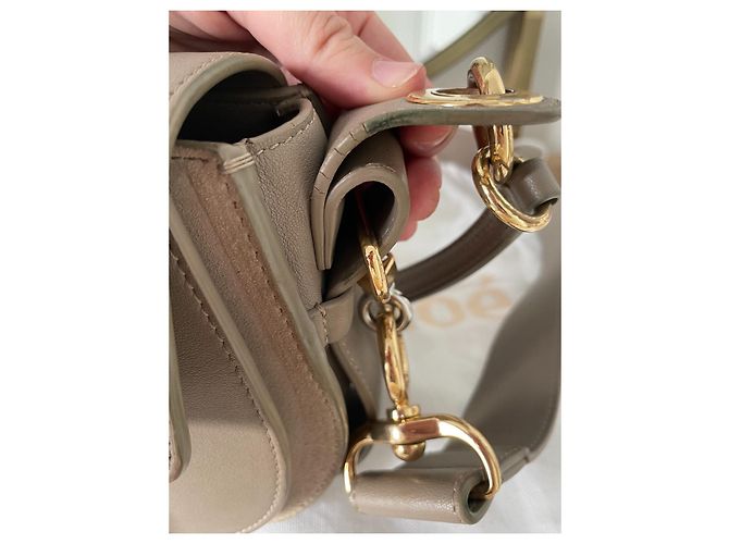 Borsa a mano Chloé Tess piccola in pelle verde e grigia Grigio - vista 2