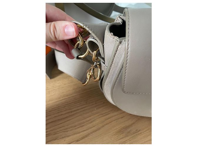 Borsa a mano Chloé Tess piccola in pelle verde e grigia Grigio - vista 3