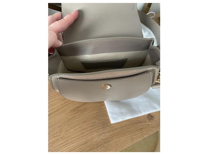 Borsa a mano Chloé Tess piccola in pelle verde e grigia Grigio - vista 5