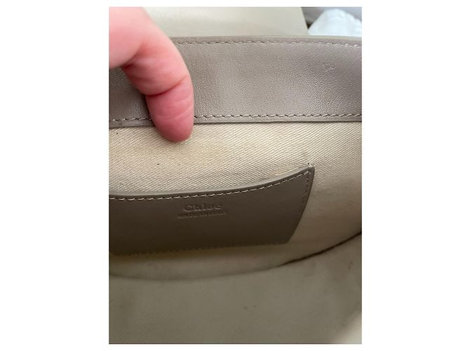 Borsa a mano Chloé Tess piccola in pelle verde e grigia Grigio - vista 6