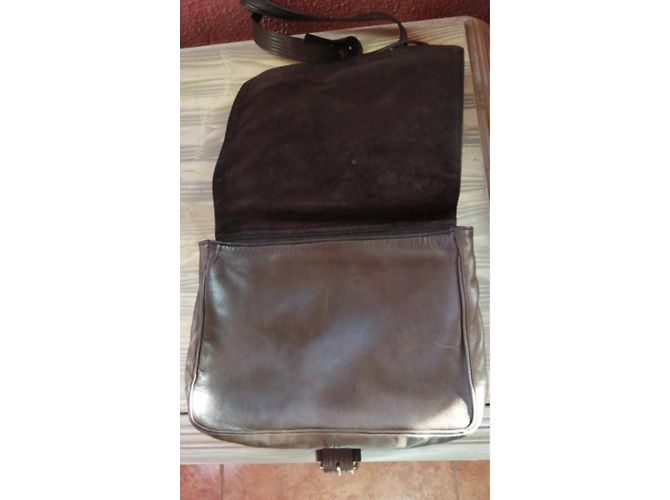 Borsa a tracolla Cerruti 1881 in pelliccia marrone scuro - vista 5