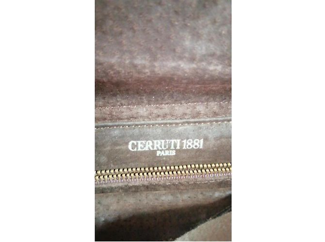 Borsa a tracolla Cerruti 1881 in pelliccia marrone scuro - vista 8