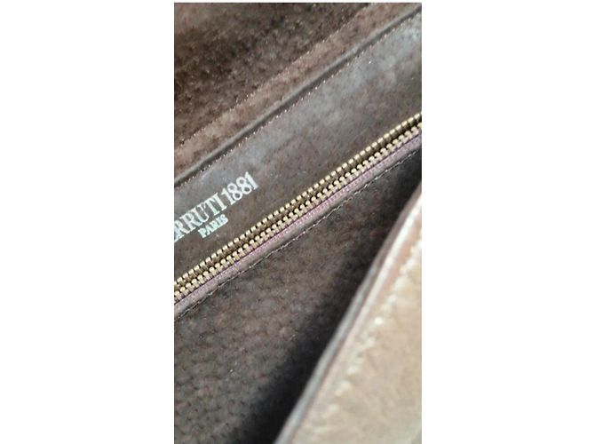 Borsa a tracolla Cerruti 1881 in pelliccia marrone scuro - vista 9