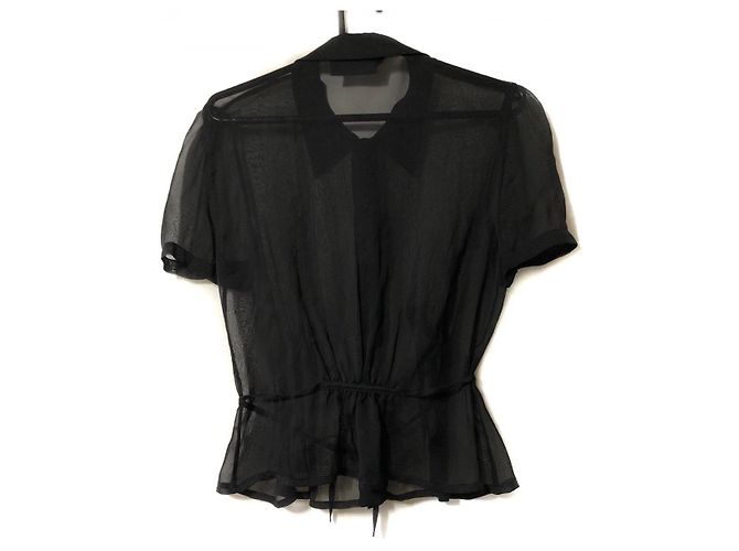 [Gebraucht] PRADA Kurzarmhemd Bluse Durchsichtig schwarz - Ansicht 2