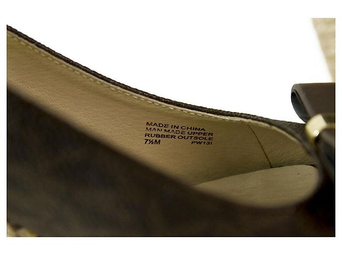 Michael Kors Meg Brown Monogram Canvas Bow Zeppa Platform Peep Toe Scarpe 7.5 M - vista 8
