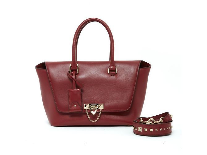 Valentino CINTA DE COURO VERMELHO DE ROCKSTUD - vista 8