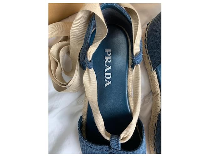 Prada Espadrilles Hellblau Baumwolle Größe 37 - Ansicht 6