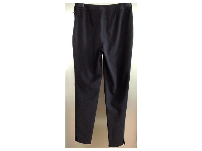 Chanel Hose aus Wolle gerade schwarz anthrazit - Ansicht 2